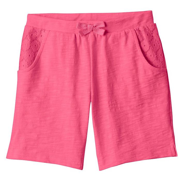 Girls 4-10 Jumping Beans&reg; Slubbed Bermuda Shorts, Girl's, Size: 6x, Med Pink