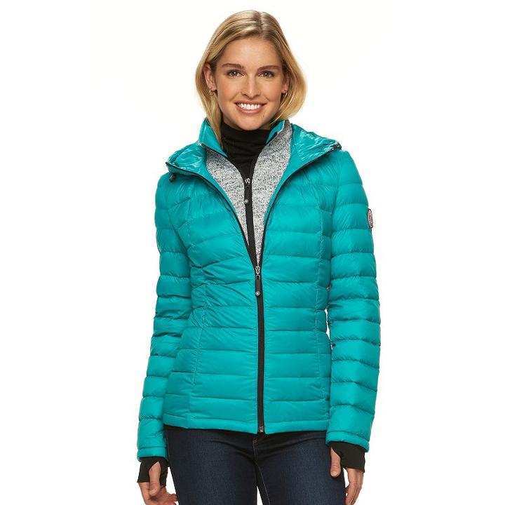 Women's Halitech Hooded Packable Down Jacket, Size: Small, Blue