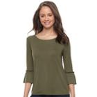 Juniors' So&reg; Ruffle Sleeve Tee, Teens, Size: Xl, Med Green