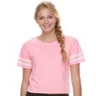 Juniors' So&reg; Sporty Crewneck Tee, Teens, Size: Large, Brt Pink