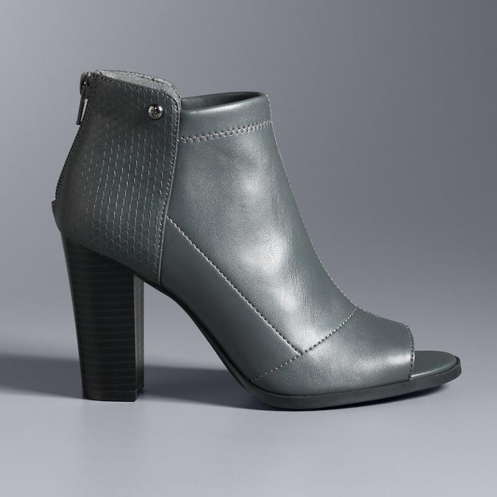 Simply Vera Vera Wang Skimmer Women's High Heel Ankle Boots, Size: 7, Med Grey