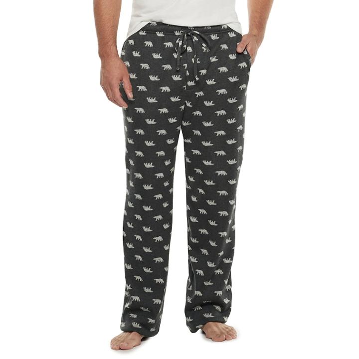 Big & Tall Croft & Barrow&reg; Sweater Fleece Lounge Pants, Men's, Size: L Tall, Dark Grey