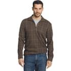 Men's Arrow Classic-fit Windowpane Fleece Quarter-zip Sweater, Size: Large, Oxford