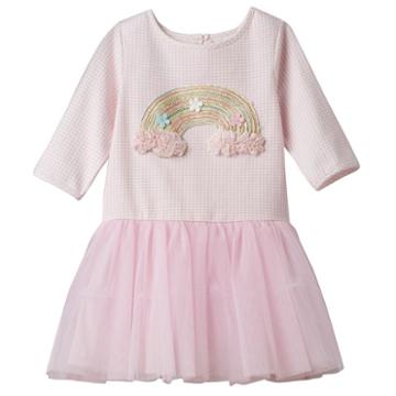Girls 4-6x Marmellata Classics Embroidered Rainbow Tutu Dress, Girl's, Size: 4, Pink