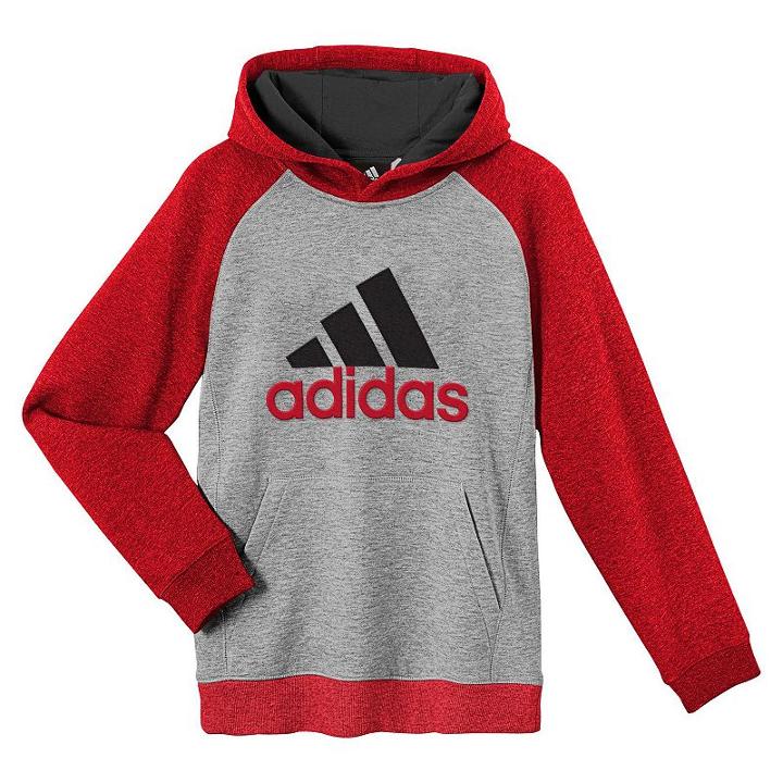 Boys 8-20 Adidas Logo Colorblock Fleece Pullover, Boy's, Size: Medium, Grey