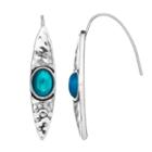 Dana Buchman Blue Oval Hammered Nickel Free Threader Earrings, Women's, Med Green