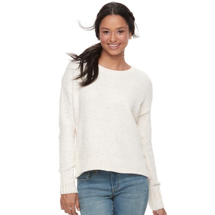 Juniors' Mudd&reg; Chenille Sweater, Teens, Size: Xl, White Oth