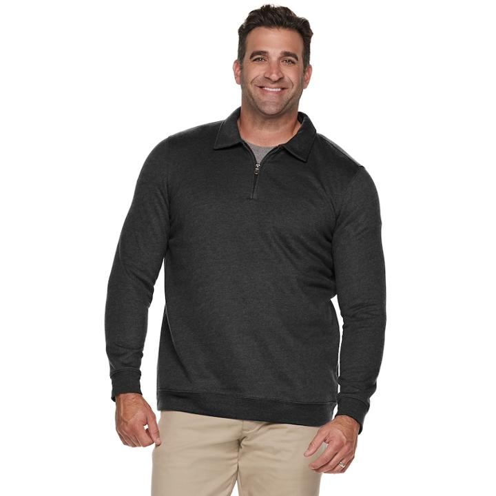 Big & Tall Croft & Barrow&reg; Classic-fit Extra-soft Quarter-zip Pullover, Men's, Size: 3xb, Black