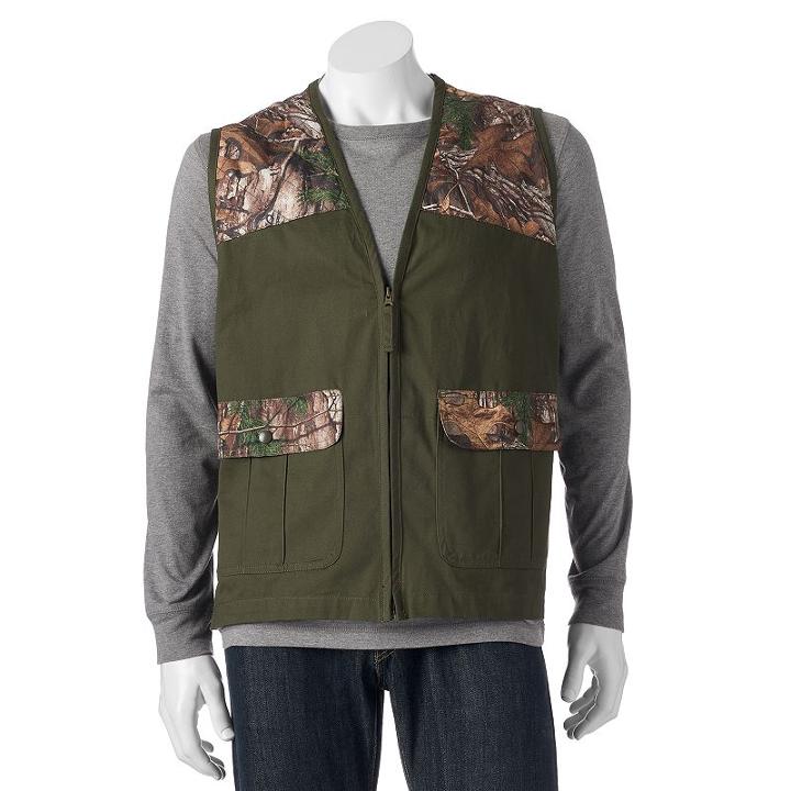 Men's Tallwoods Classic-fit Camo Hunting Vest, Size: Medium, Dark Green