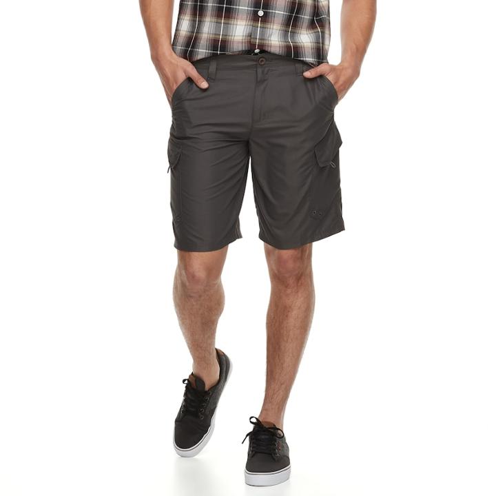 Men's Burnside Microfiber Cargo Shorts, Size: 36, Grey (charcoal)