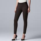 Women's Simply Vera Vera Wang Everyday Luxury Scuba High-waisted Skinny Pants, Size: S Short, Dark Brown