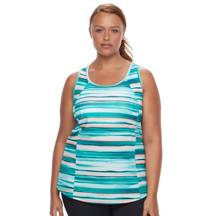 Plus Size Tek Gear&reg; Splatter Ombre Easy Performance Tank, Women's, Size: 2xl, Med Green