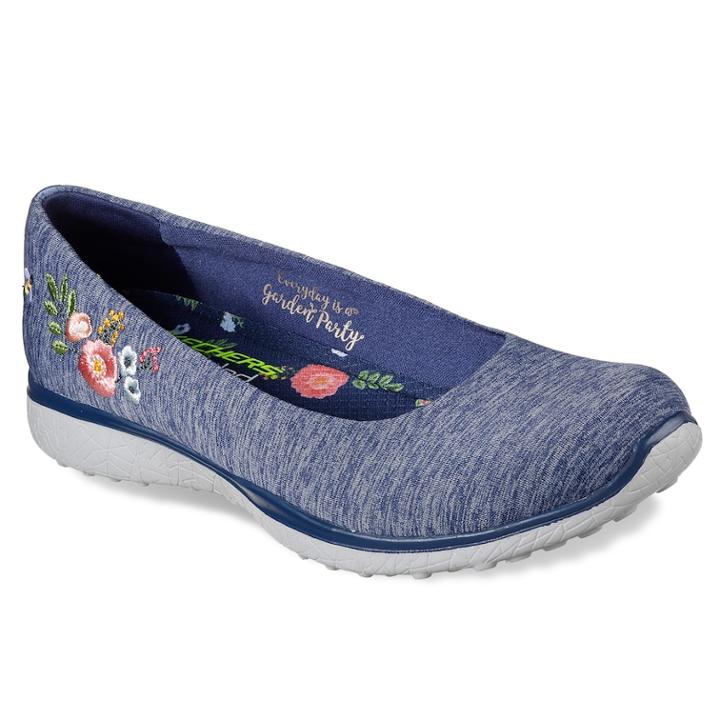 Skechers Microburst Botanical Paradise Women's Flats, Size: 7, Blue (navy)