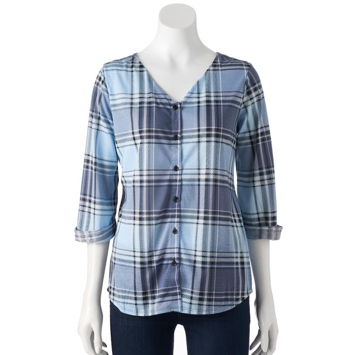 Women's French Laundry Crisscross Shirt, Size: Xl, Dark Blue