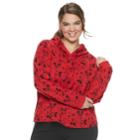 Disney's Mickey Mouse 90th Anniversary Juniors' Plus Size Fleece Hoodie, Teens, Size: 3xl, Red Overfl