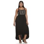 Plus Size Design 365 Embroidered High-low Dress, Women's, Size: 3xl, Black