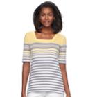 Women's Croft & Barrow&reg; Squareneck Tee, Size: Xs, Gold