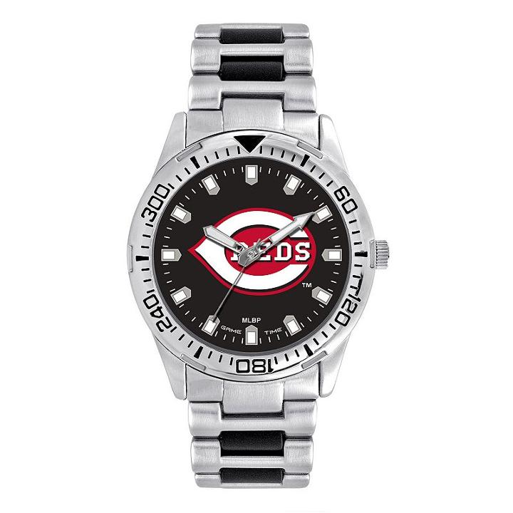 Game Time, Men's Cincinnati Reds Heavy Hitter Watch, Silver
