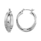 Dana Buchman Woven Hoop Earrings, Women's, Silver