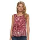 Women's Juicy Couture Sequin Mixed-media Tank, Size: Xs, Red