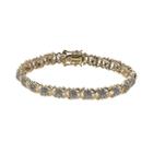 18k Gold Over Silver 1-ct. T.w. Diamond Cluster X Bracelet, Women's, Size: 7.50, White