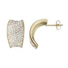 Chrystina 14k Gold-plated Crystal Striped C-hoop Earrings, Women's, White