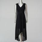 Women's Simply Vera Vera Wang Pleated High-low Maxi Dress, Size: Large, Black