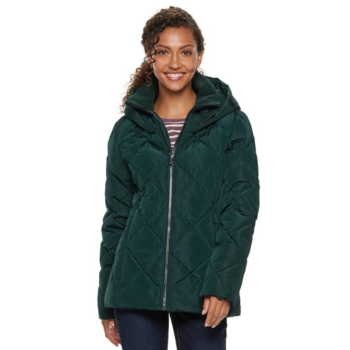 Women's Zeroxposur Suki Hooded Quilted Heavyweight Jacket, Size: Xl, Dark Green