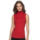 Women's Croft & Barrow&reg; Sleeveless Mockneck Top, Size: Large, Med Red