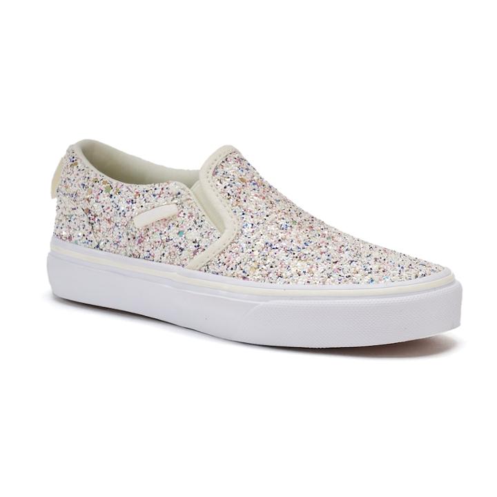 Vans Asher Slip-on Skate Shoes - Girls, Size: 4, Black
