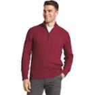 Big & Tall Men's Cable-knit Quarter-zip Sweater, Size: 3xb, Brt Red