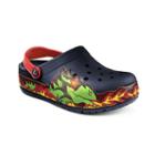 Crocs Fire Dragon Kids' Light-up Clogs, Boy's, Size: 3, Blue (navy)
