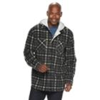 Men's Anchorage Expedition Classic-fit Plaid Fleece Hooded Shirt Jacket, Size: Large, Med Grey