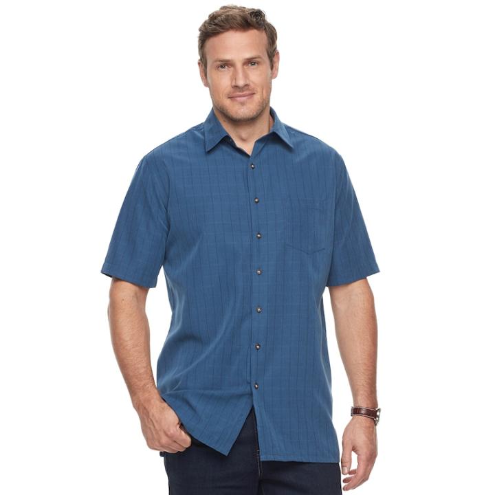 Big & Tall Croft & Barrow&reg; Signature Microfiber Button-down Shirt, Men's, Size: 3xb, Blue