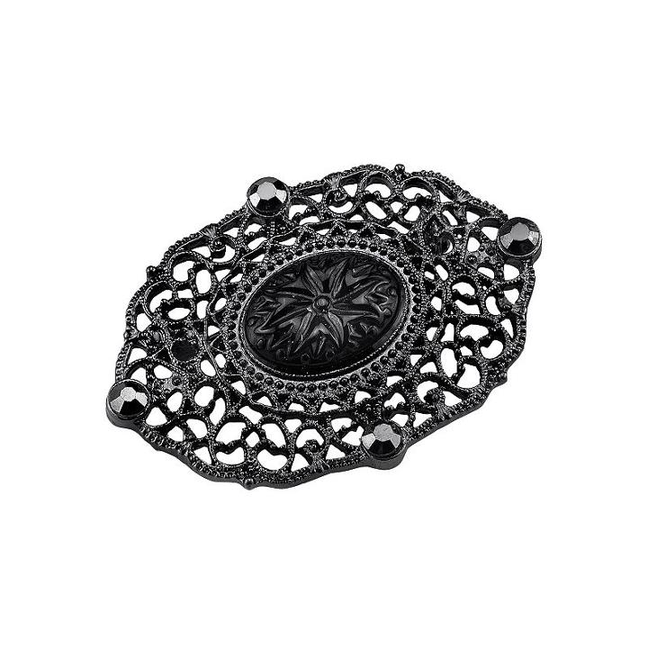 Downton Abbey Filigree Pin, Women's, Black