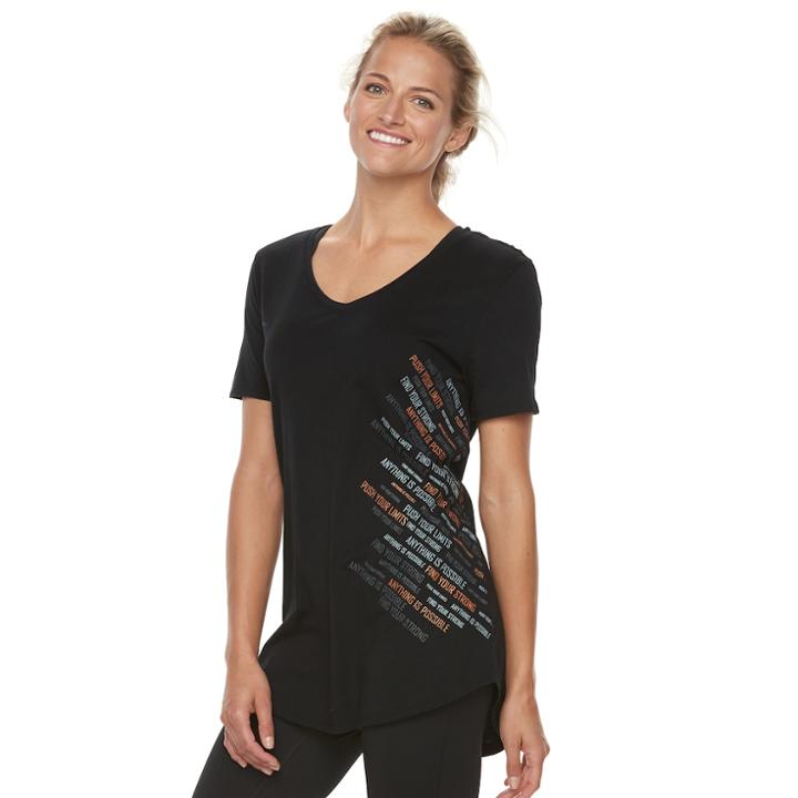 Women's Tek Gear&reg; Dry Tek V-neck Tee, Size: S Tall, Oxford