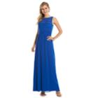 Chaps Lace Empire Evening Gown - Women's, Size: 14, Blue