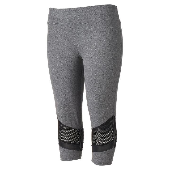 Juniors' Plus Size So&reg; Splice Yoga Capri Leggings, Girl's, Size: 3xl, Dark Grey