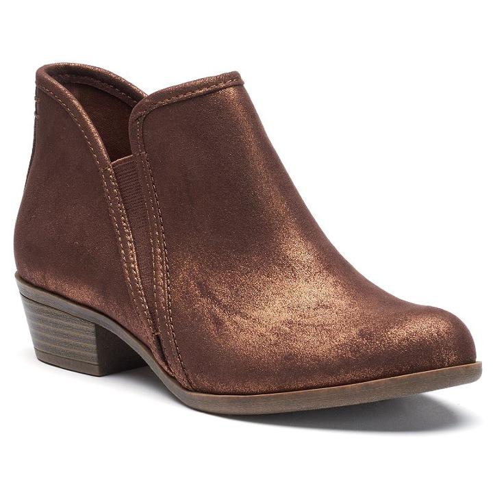 So&reg; Meme Women's Block Heel Ankle Boots, Teens, Size: Medium (8), Med Brown