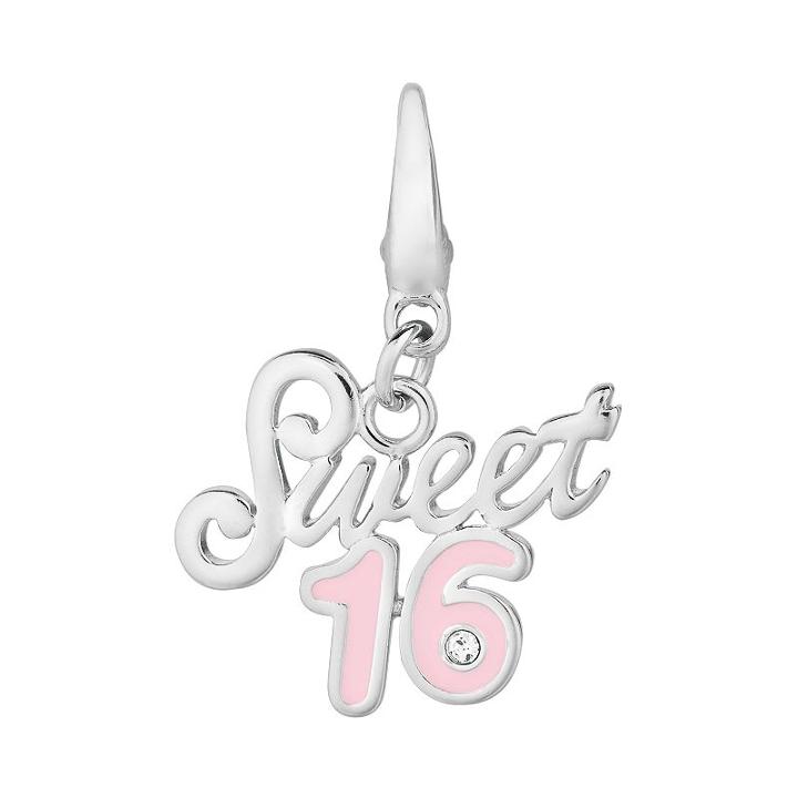Sterling Silver Cubic Zirconia Sweet 16 Charm, Women's, Grey