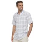 Men's Haggar Classic-fit Microfiber Easy-care Button-down Shirt, Size: Xl, Grey Other