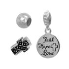 Individuality Beads Sterling Silver Cross Bead And Charm Set, Women's, Grey