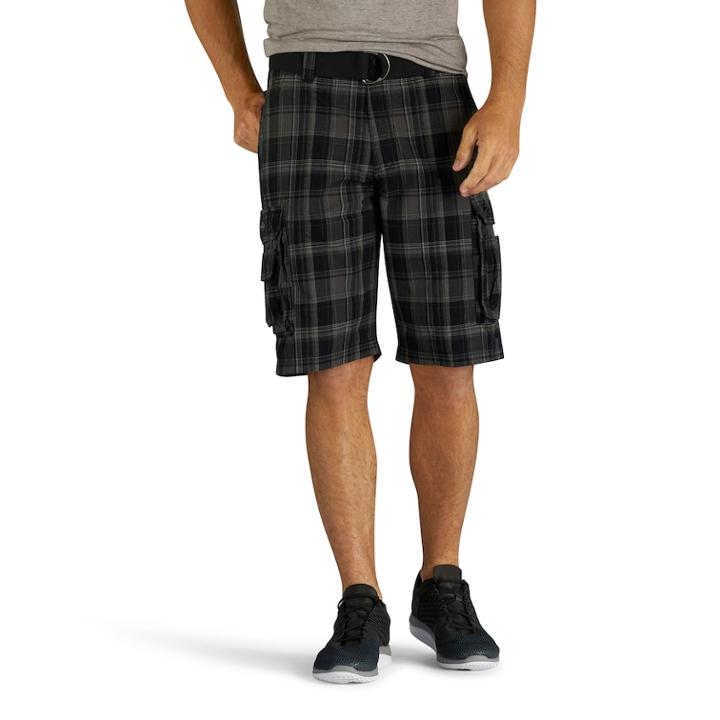 Men's Lee Wyoming Shorts, Size: 36, Black Cliftonplaid