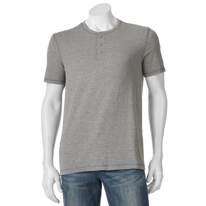 Men's Sonoma Goods For Life&trade; Flexwear Classic-fit Henley, Size: Xl, Dark Grey