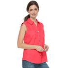 Women's Cathy Daniels Knit To Fit Sleeveless Shirt, Size: Small, Drk Orange