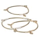 Lc Lauren Conrad Beaded Leaf Charm Stretch Bracelet Set, Women's, Multicolor