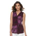 Women's Dana Buchman Pleated V-neck Tank, Size: Large, Med Purple