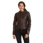 Women's Excelled Leather Scuba Jacket, Size: Large, Brown