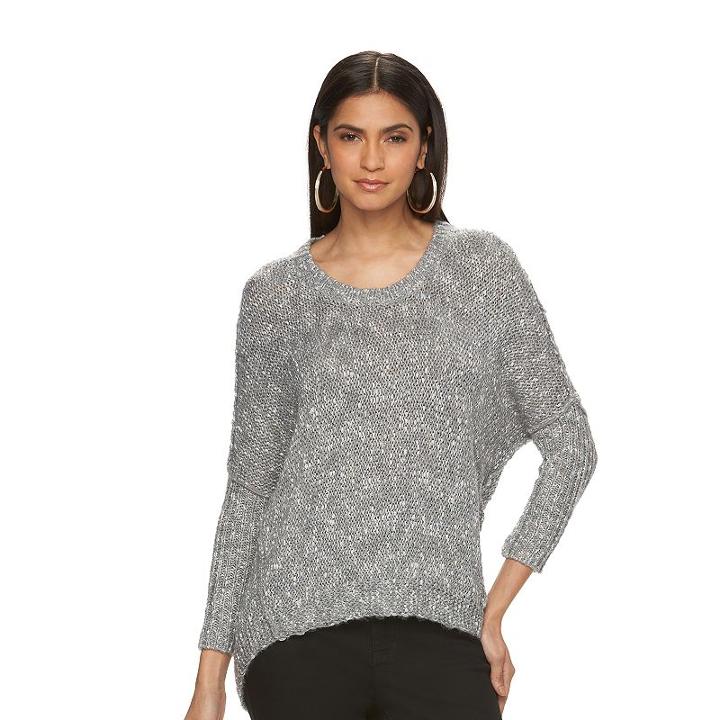 Women's Jennifer Lopez Marled Crewneck Sweater, Size: Xl, Brt Purple