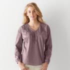 Women's Sonoma Goods For Life&trade; Eyelet Peasant Top, Size: Medium, Brt Purple